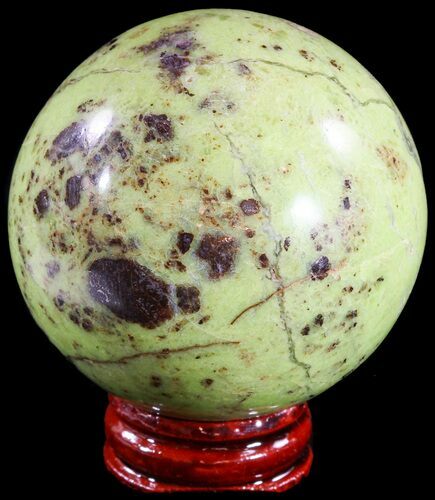 Polished Green Opal Sphere - Madagascar #55082